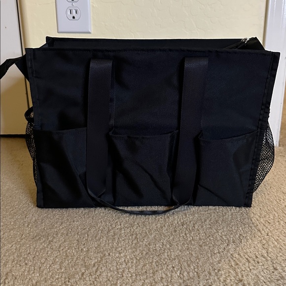 Black Tote Bag with Heart Stethoscope Design - Picture 4 of 7